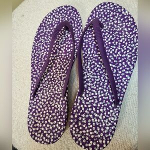 Fitflop Iqushion Ergonomic Flip Flops Purple Bubbles Size 8